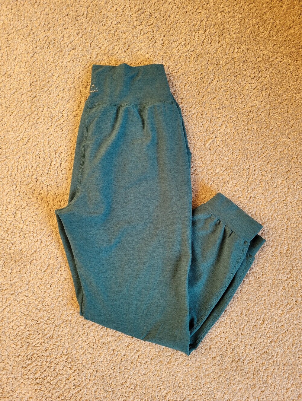 Beyond Yoga Spacedye Midi Jogger Marled Teal High Rise Pocket Womens Medium